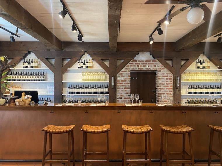 Wine racks at Bartholomew Wine Estate